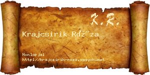 Krajcsirik Róza névjegykártya