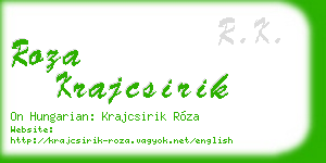 roza krajcsirik business card